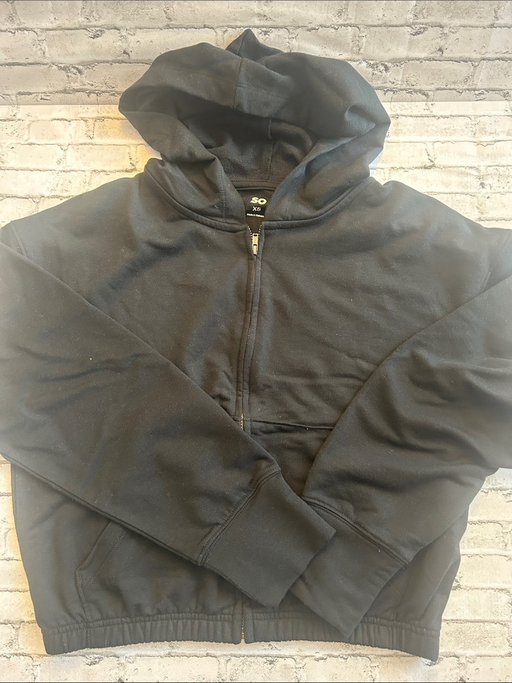 SO Women’s Black Zip-Up Hoodie Sweatshirt